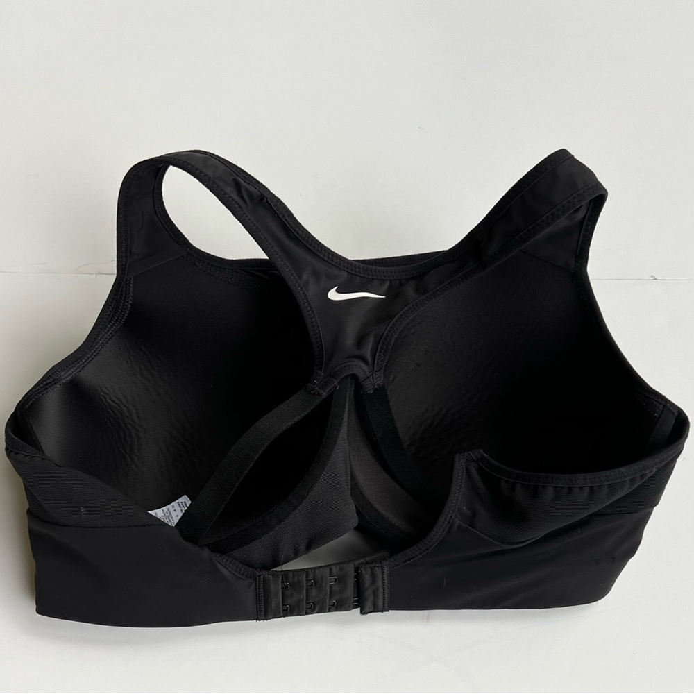 Nike L Wireless High Support Molded Cups Sports Bra Racerback Logo Black